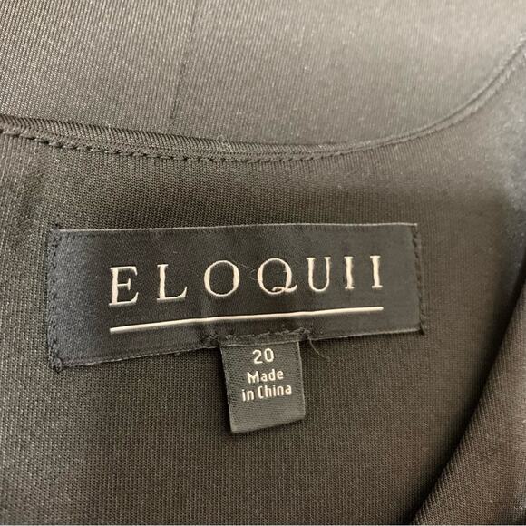 Eloquii scalloped hem stretch black top sz 20 - Picture 4 of 7